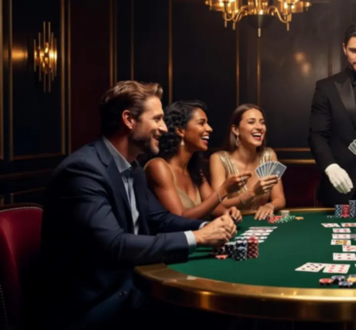 Stylowy wieczór pokerowy na prywatnym przyjęciu